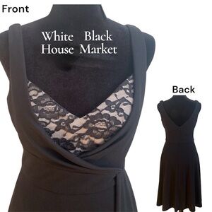 Elegant Cocktail Black Dress with Lace Detail